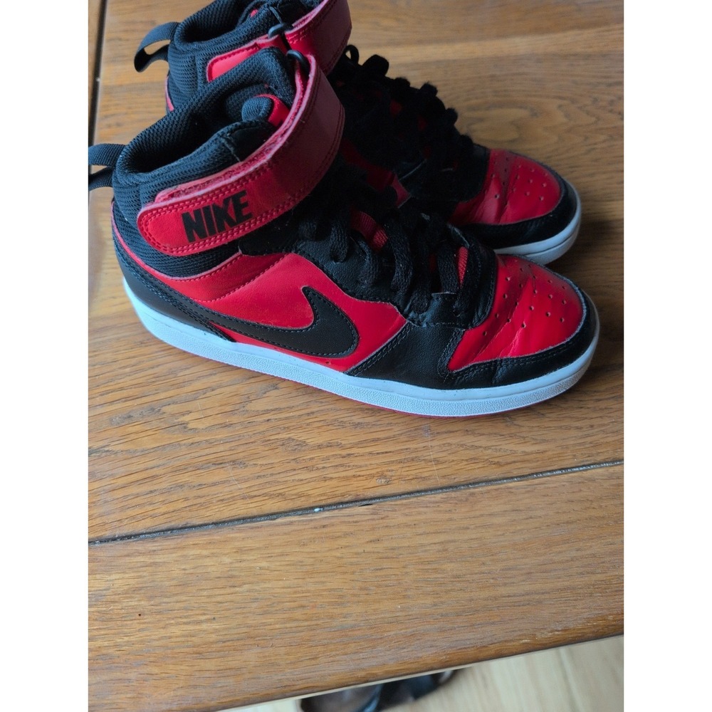 Size 4Y - Nike Court Borough 2 Mid. Red Black White Yr 2023 CD7782-602 GUC - Picture 4 of 9